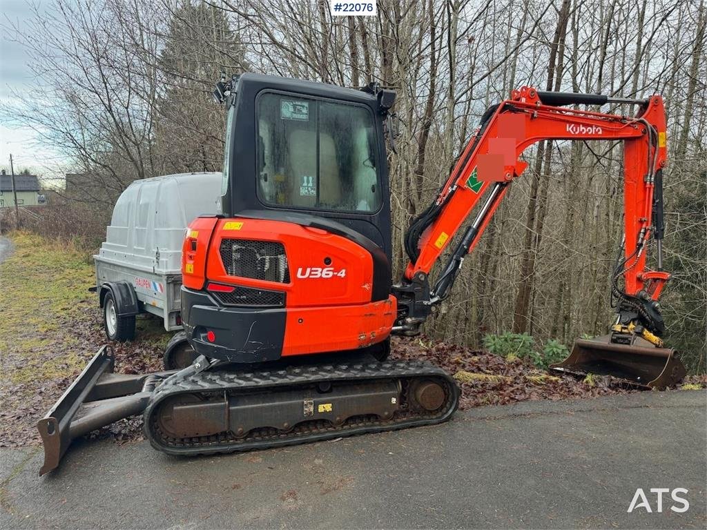 Kubota U36-4 Beltegraver m/ 4 skuffer, rotortilt og klype 2020 22076 U36-4 Beltegraver m/ 4 skuffer, rotortilt og klype 20...