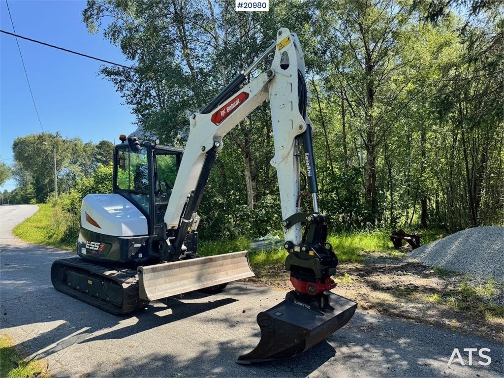 Bobcat E55Z Mini Excavator w/ Rototilt and 2 buckets. 260 2022 20980 E55Z Mini Excavator w/ Rototilt and 2 buckets. 260 20...