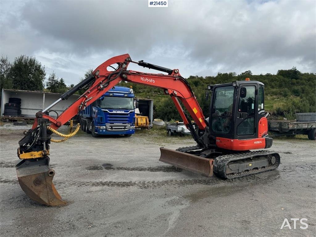 Kubota KX057-4 Tracked excavator w/ sanding bucket and ro 2013 21450 KX057-4 Tracked excavator w/ sanding bucket and ro 20...