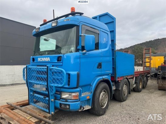 Scania R480 flatbed truck with manual loading ramps - rep R480 flatbed truck with manual loading ramps - rep 2003 2