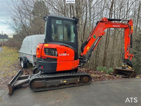 Kubota U36-4 Beltegraver m/ 4 skuffer, rotortilt og klype U36-4 Beltegraver m/ 4 skuffer, rotortilt og klype 2020 2