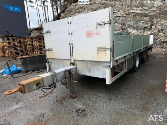 HFR 2 akslet galvanized flat trailer with folding side HFR 2 akslet galvanized flat trailer with folding side 2013 2 Flatb...
