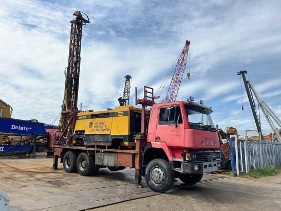 Sisu 12E480 6X6 WATER WELL DRILL ATLAS COPCO XRV410 (50 Sisu 12E480 6X6 WATER WELL DRILL ATLAS COPCO XRV410 (50 1990 2