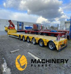 DOLL 6 Achs Satteltieflader, 5 x gelenkt mit Kran low loader trailer